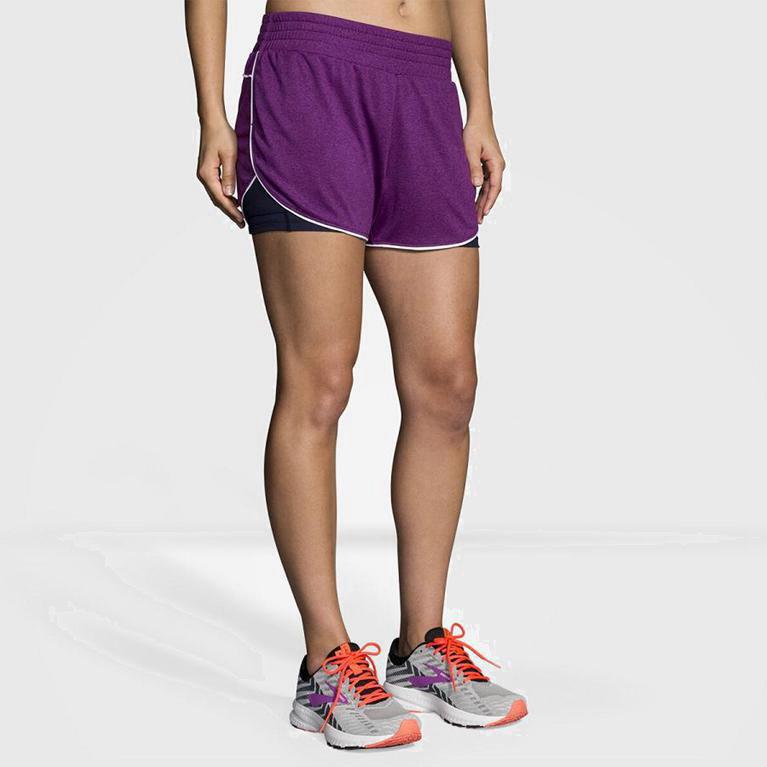 Brooks Rep 3 2-In-1 NZ - Women's Running Shorts - Purple (53604-AROP)